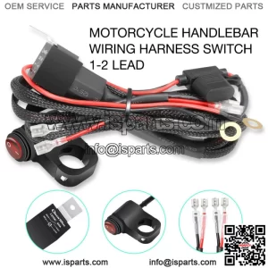 Motorcycle Driving Light 2-Lead Wiring Harness ON/OFF Handlebar Switch Kit ATV (For: More than one vehicle)