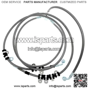 Front Braided Brake Hose Line Assembly For 64" Can-Am Maverick X3 Turbo 2017-23