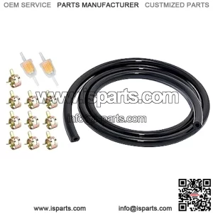 1/4 Inch ID Fuel Line Hose Kits, 6-Foot Fuel Line + 2 Pcs 1/4 Inch x 5/16 Inch Gas Inline Fuel Filters + 10 Pcs Hose Clamps, Universal for Small Engines, Generators, Motorcycle, Go Kart, ATV