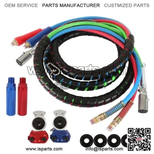 15' 3-in-1 Wrap Set Air Line Hose Assemblies For Semi Truck Tractor Trailer