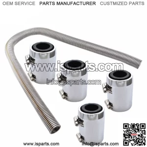 Universal 48" Stainless Steel Radiator Flexible Coolant Water Hose with Caps Kit