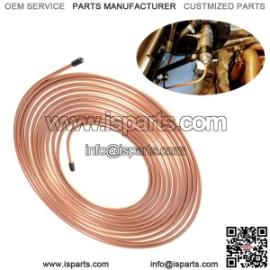 Brake Line Tubing Kit Iron Plating Copper Line Fittings 25 ft 1/4"