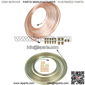 Brake Line Tubing Kit 25 Foot 3/16" OD16 Brake Tubing Connector Nut