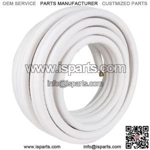 White Pipe Install Kit For Mini Split Heat Pump Systems 50 Feet 1/4" - 3/8" Dia