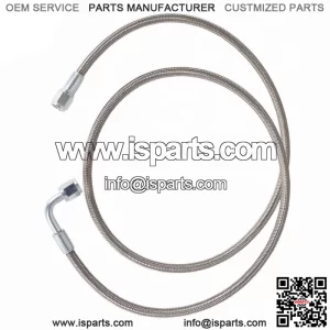 Steel Braided 48" & 24'' Length Hose Turbo Oil Feed Line 4AN 90 Degree Straight