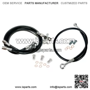 Steel Braided Brake Lines Black +2" Front +0" Rear TRX 450R TRX 450ER