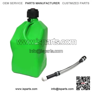 Green 5.5 Gallon Square Utility Jug Gas Can + Deluxe Fill Hose