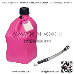 Pink 5.5 Gallon Square Utility Jug + Deluxe Fill Hose