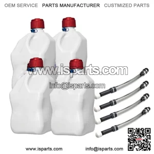 4 Pack Patriotic 5.5 Gallon Square Utility Jug +4 Deluxe Fill Hos