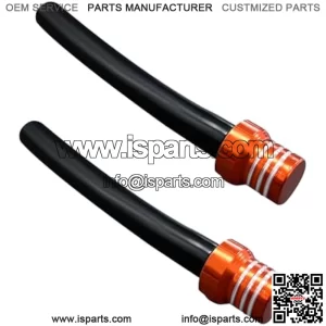 2 PCS Breather Hose Gas Fuel Tank Cap, CNC One Way Tank Valve Vent Tube with Aluminum Breather Valve, Universal for ATV Quad CRF YZF RMZ KLX DRZ Pit Dirt Bike Motorcycle (Orange)
