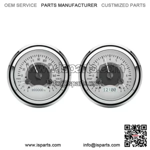 47-53 Chevy GMC Truck Analog Dash Gauge Silver White VHX-47C-PU