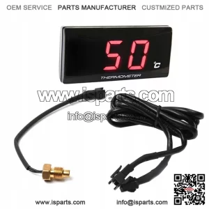 Red digital thermometer with sensor