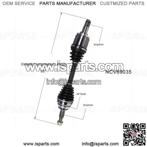 Front Left CV Axle Joint Shaft Assembly for Toyota Highlander Lexus RX400h 06-07 (For: Toyota)