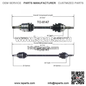 2X FRONT CV JOINTS AXLE SHAFT SHAFTS FOR TOYOTA PRIUS 2001-2003 (For: Toyota)