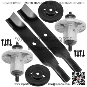 38" Deck Spindle w/Pulley & Blade for John Deere X300 AM137483 M151720 M153118