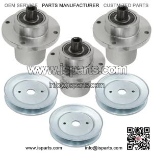 54" Deck Spindles with 5.78" OD Pulleys for Hustler RD Fastrak FR691 FT691 Mower