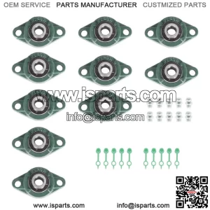 10 Pack  UCFL202-10 Pillow Block Flange Bearing 5/8" Bore 2 Bolt Solid Base