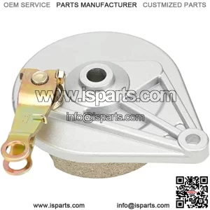 Mini Bike Rear Drum Brake Cover Shoes Assembly for Baja Warrior Heat Massimo MB165 MB200 196cc 200cc 6.5hp Motorsports Mini Bike Motor Silver Parts