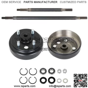 Golf Cart Rear Axle and Brake Hub Drum Assembly Kit For EZGO Elec 1982-UP