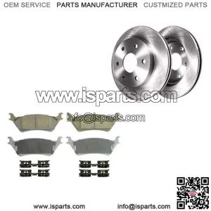 For 2012 2013-2020 Ford F-150 6 Lug 348mm Rear Disc Rotors + Ceramic Brake Pads (For: Ford F-150)