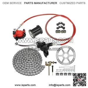 Mini Bike Hydraulic Brake Kit and 35 Chain for Mini Bike Baja Doodle Bug DB30 Blitz Dirt Bug Coleman Motovox Predator 79cc 97cc 100cc 2.8hp Mini Bike Powersports Parts 180mm Disc Brake Rotor