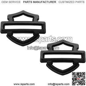 2pcs  Custom Badges Double Layer Emblems Replacement for Harley CVO Custom Tank Emblems (Glossy Black)