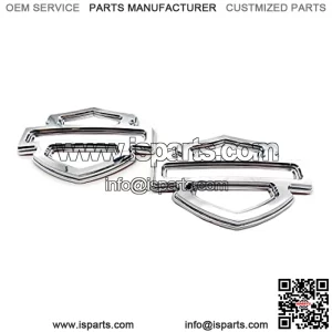 2Pcs Custom Emblems Double Layer Badge Motorcycle 3D Logo Replacement for Harley CVO Tank Emblem (Chrome)