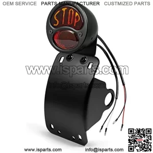 LED License Plate Brake Light Tail Light with 1 Inch Axle Hole Curved Bracket Compatible for Harley Sporster Bobber Choppers