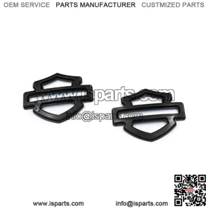 2Pcs Custom Emblems Double Layer Badge Motorcycle 3D Logo Replacement for Harley CVO Tank Emblem (Glossy Black)