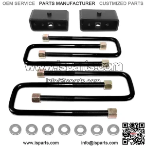 Fit 99-21 Toyota Tundra 2WD/4WD 2" Rear Blocks Level Lift Kit Spacer+U-Bolts