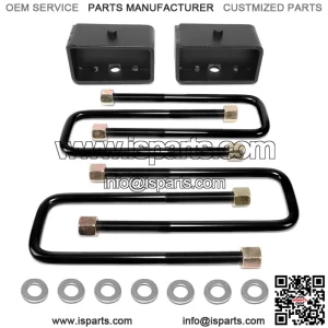 Fit 04-22 Nissan Titan 2WD 4WD 3" Rear Blocks Leveling Lift Kit Spacer + U-Bolts