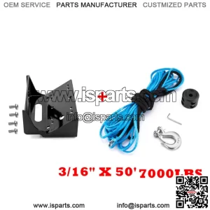 For Kawasaki Teryx/4 750 800 Winch Mounting Bracket+Synthetic Winch Rope (For: More than one vehicle)