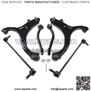 6pc Suspension Kit Front Control Arm Sway Bar Tierod For 07-12 Hyundai Santa Fe
