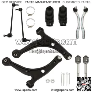 For Honda Pilot Acura MDX 10pc Front Lower Control Arm Kit Tie Rods Sway Bars