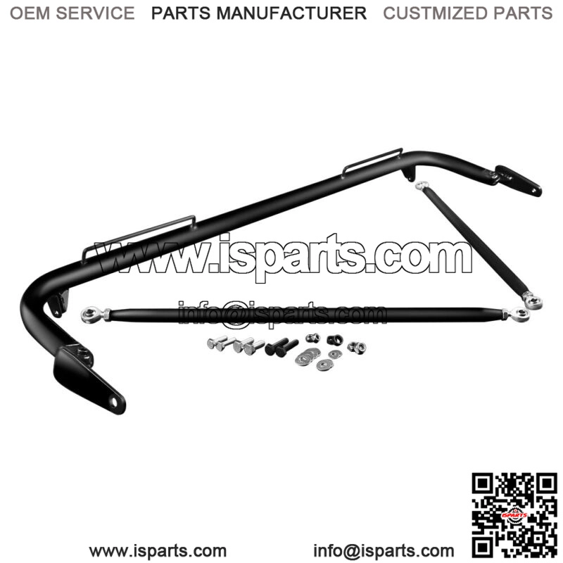 Black Satin 48-51 Inch Universal Racing Harness Bar Kit BRHB-48BM