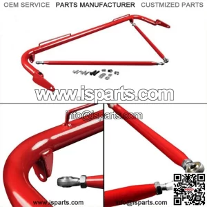 Racing Safety Seat Belt Chassis Roll Harness Bar Rod Red 3 4 5 Point 48-51"