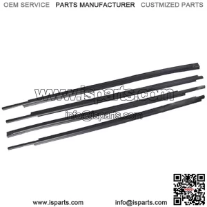 4PCS Window Moulding Weatherstrip Seal Belt For 2007-17 19 Toyota Tundra CrewMax