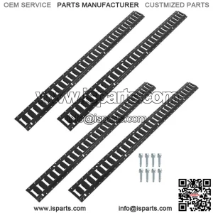 Black Powder-Coated Steel E-Track Tie-Downs Four 5' E-Track Tie-Down Rail