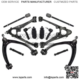 12 Front Upper Lower Control Arm Tierod Kit For Chevy Silverado GMC Sierra 1500