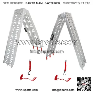 2*Aluminum Loading Ramp Arched For Motorcycle ATV/UTV Truck Lawnmower
