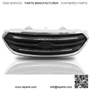 For 2013-2019 Ford Taur Front Upper Grille Matte Black W/Chrome Trim Assembly