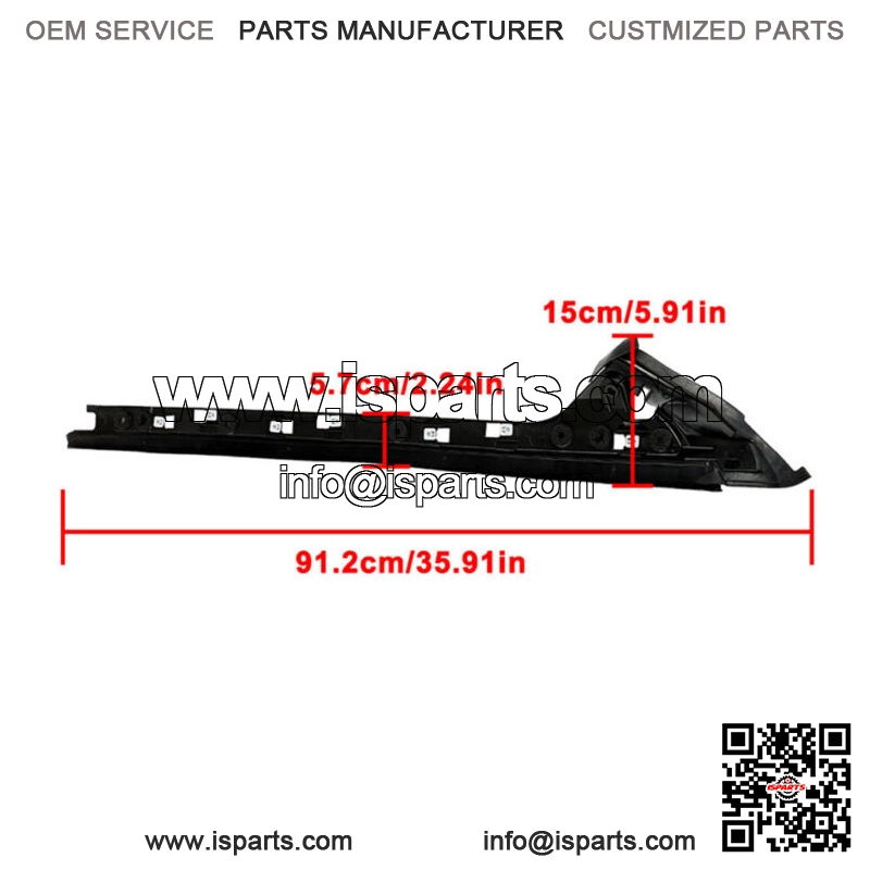Inner Windshield Molding Right Lower Black Fit For Ford 2011-2019 Explorer
