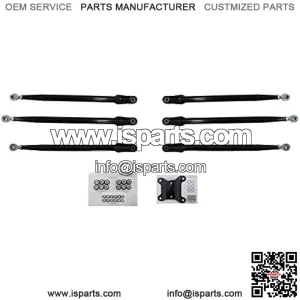 Heavy Duty Round Tube Rear Radius Arms/Rods for Can-Am Maverick X3 64" Turbo/X RC/X MR/X DS/MAX (See Fitment Below) - Complete 6 Rod Kit - Black