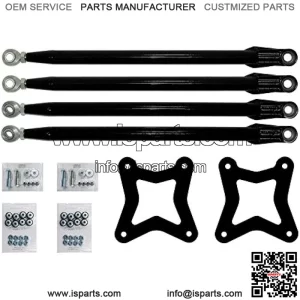 Heavy Duty Round Tubed Rear Radius Arms/Rods for 2014+ Polaris RZR XP 1000 / XP 4 1000 - Black | Will Not Fit With Polaris Rear Bumpers