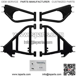 Heavy Duty High Clearance Rear A-Arms for 2015-2019 Arctic Cat Wildcat Sport | UV-resistant Powder Coat Finish | Adjustable Pivot Blocks | UHMW Bushings