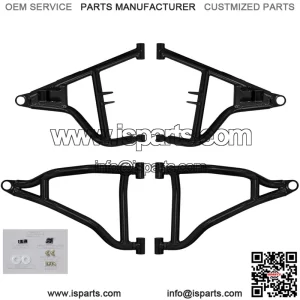 High Clearance A Arms for 2021+ Polaris RZR Trail S 900 / S 1000 | Fits Larger Tire Size | Black | 1.25?? Tubing 25% larger Than Stock