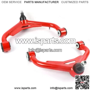 Front Upper Control Arms fit for 2000-2010 Silverado 2500HD, 3500HD, 2-4" Suspension Adjustable Control Arms with ball joint fit for 2000-2010 Sierra 2500HD 3500HD Replaces (Pair, Red)