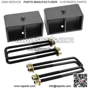 3'' Rear Leveling Lift Kit for 1999-2023 Chevy Silverado 1500 GMC Sierra 1500, 3in Silverado Unique Hammer Tone Powder Coating Finish Rear Lift Block Extended Square U-Bolt