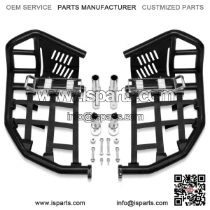For Yamaha YFZ 450 Nerf Bars Pro Peg Heel Guard Black Bars With Black Nets