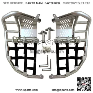 Yamaha YFZ 450  Nerf Bars  Pro Peg Heel Guard  Alba Racing  Silver Black 199T7SB